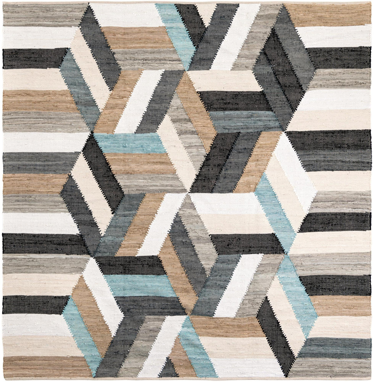 Thar Cotton Collection Area Rug -  Cochin Square Blue  lifestyle 28