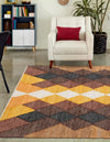 Thar Cotton Collection Area Rug -  Munnar Rectangle Brown Yellow Black  lifestyle 5