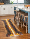 Thar Cotton Collection Area Rug -  Munnar Runner Brown Yellow Black  lifestyle 12