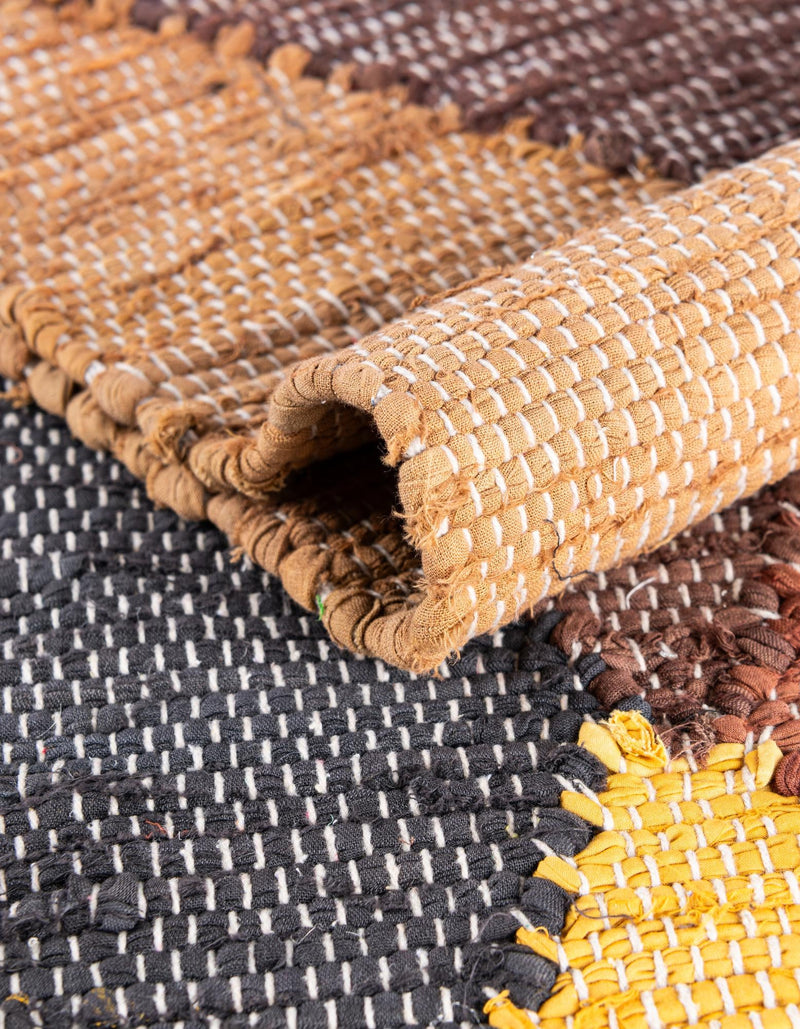 Thar Cotton Collection Area Rug -  Munnar Runner Brown Yellow Black  lifestyle 32