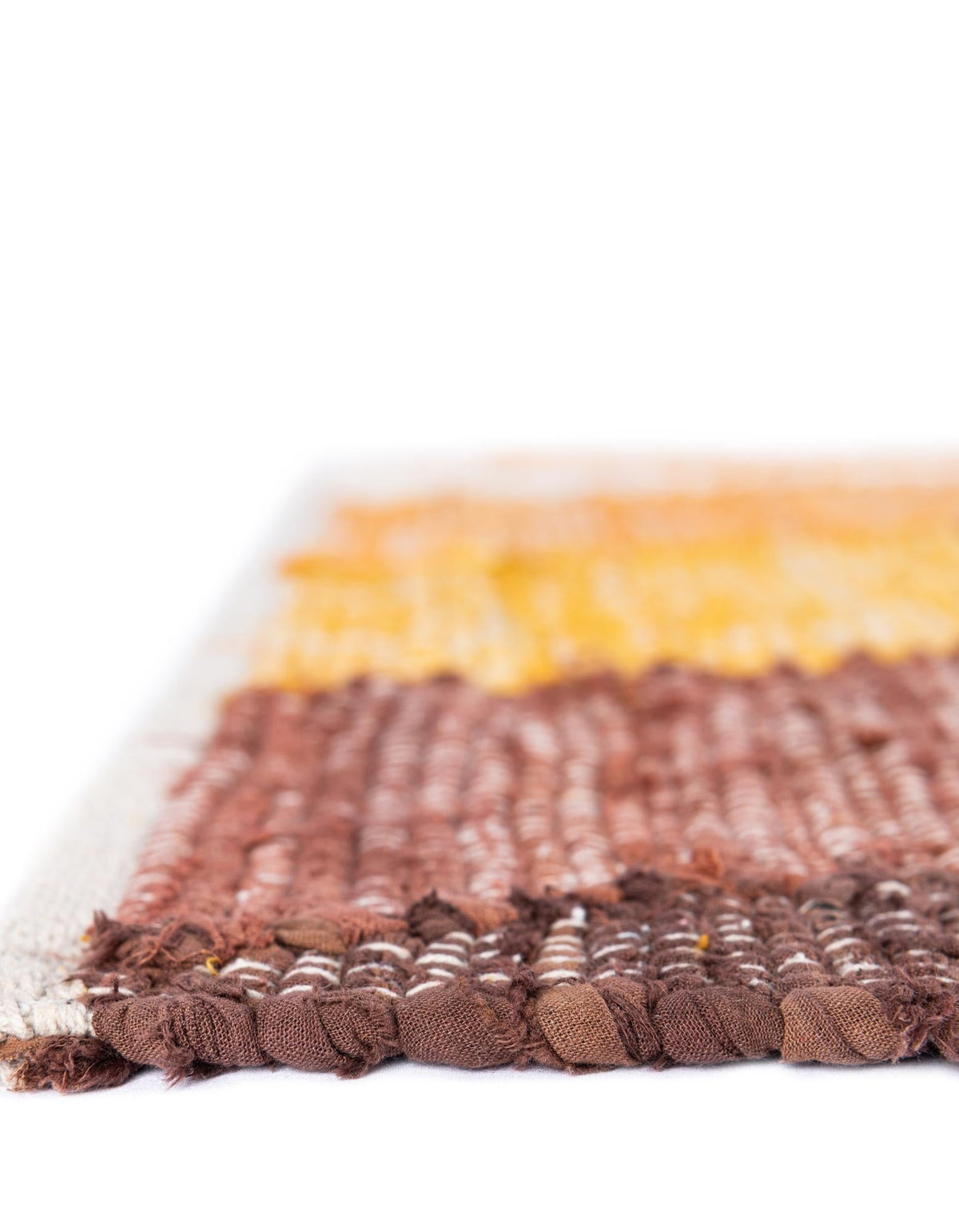 Thar Cotton Collection Area Rug -  Munnar Runner Brown Yellow Black  lifestyle 33