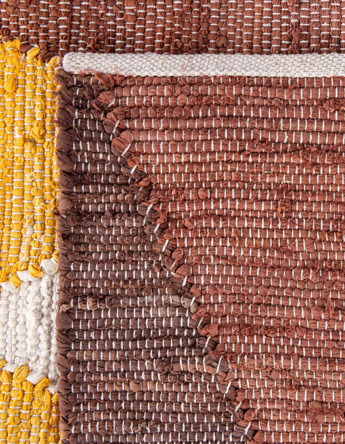 Thar Cotton Collection Area Rug -  Munnar Runner Brown Yellow Black  lifestyle 35
