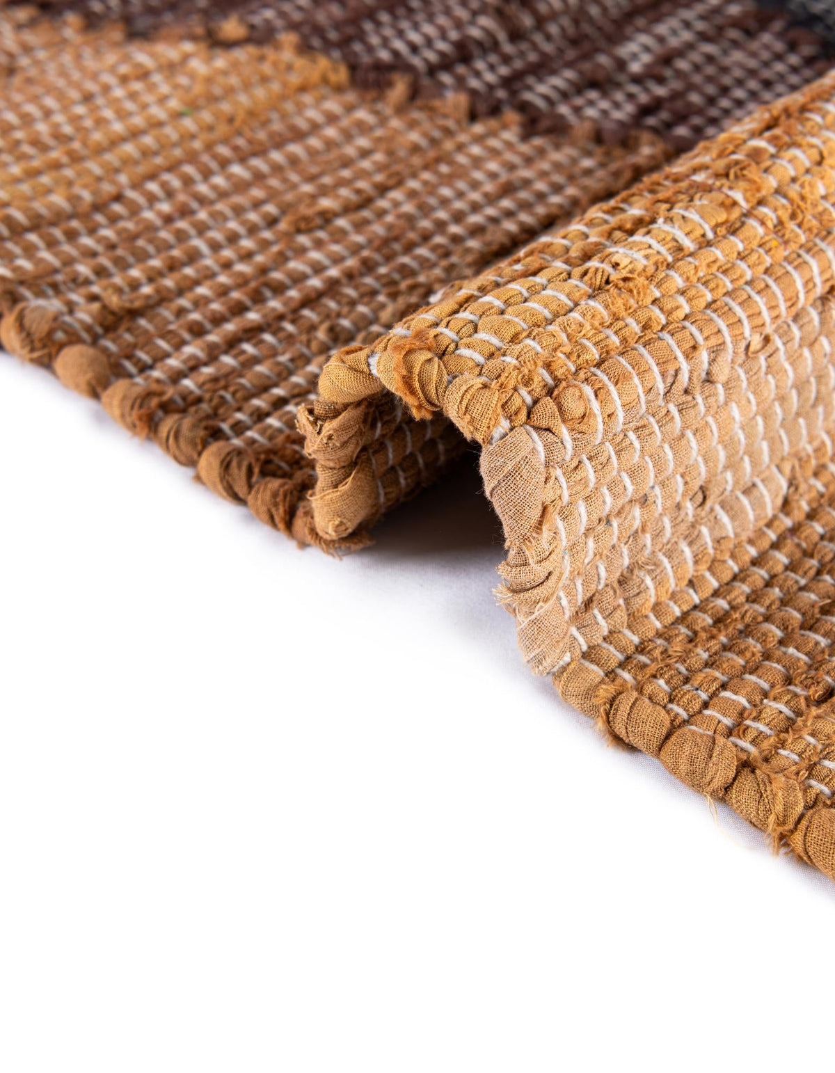 Thar Cotton Collection Area Rug -  Munnar Runner Brown Yellow Black  lifestyle 36
