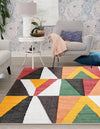 Thar Cotton Collection Area Rug -  Kannur Square Multi  lifestyle 13
