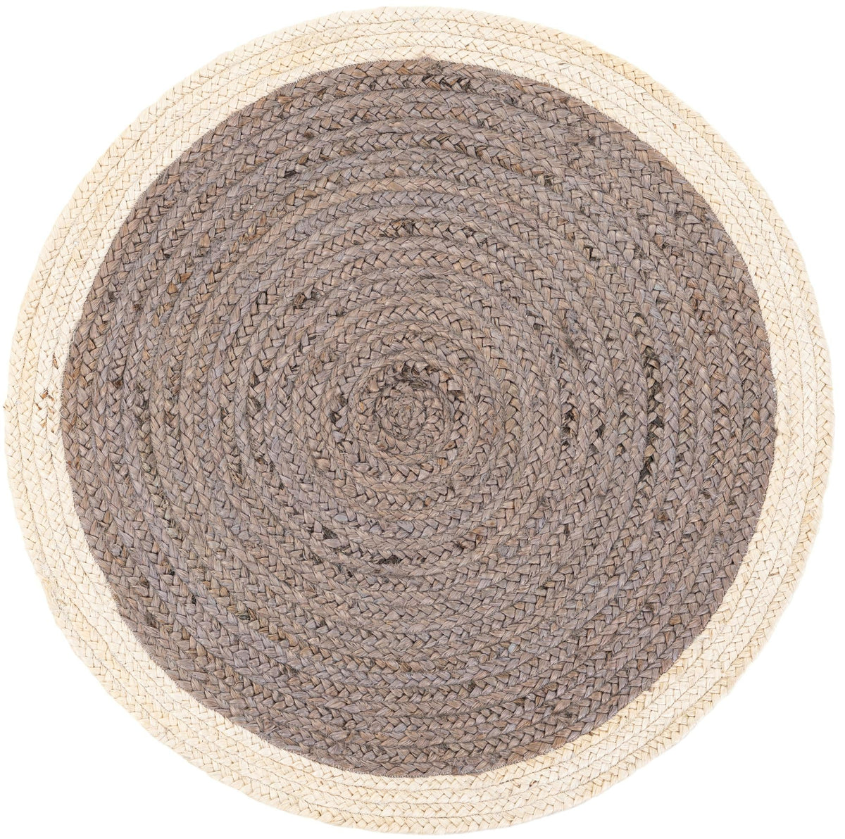 Woven Seaside Jute Collection Area Rug - Nantucket Round Gray and White  lifestyle 69