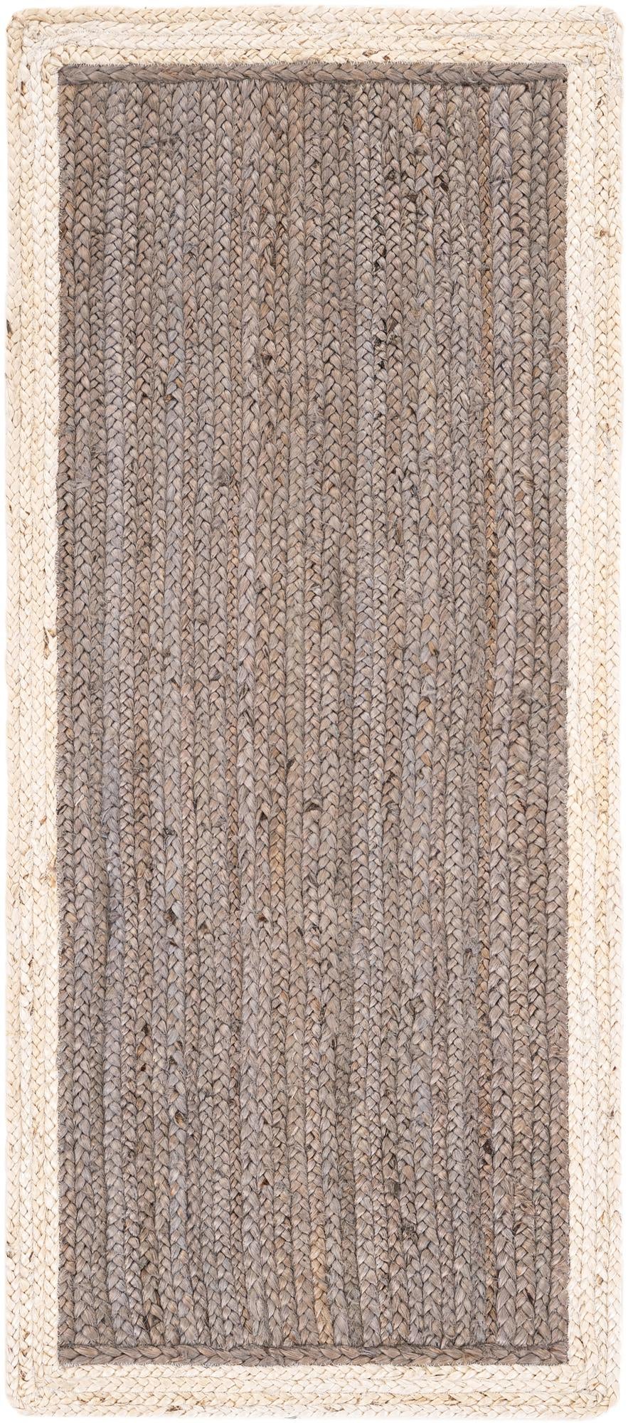 Woven Seaside Jute Collection Area Rug - Nantucket Runner Gray and White  lifestyle 70