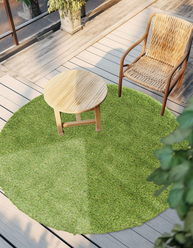 Meadow Retreat Collection Area Rug - Glen Round Green  lifestyle 58