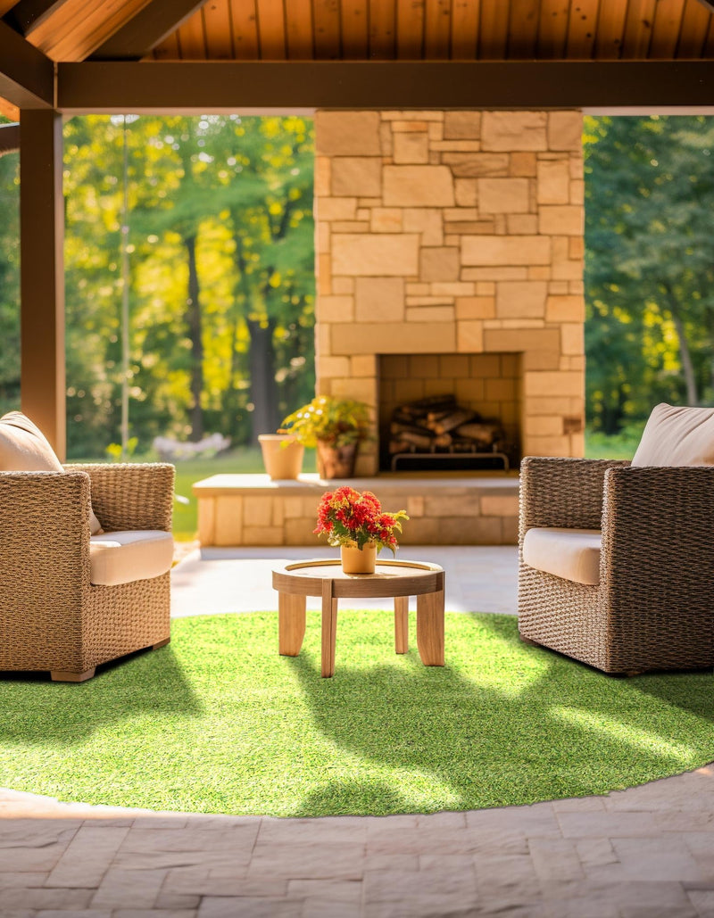 Meadow Retreat Collection Area Rug - Glen Round Green  lifestyle 62