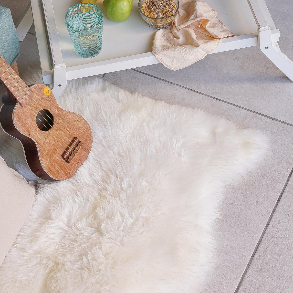 Arctic Lambskin Luxe Collection Area Rug - Tundra Rectangle White  lifestyle 14