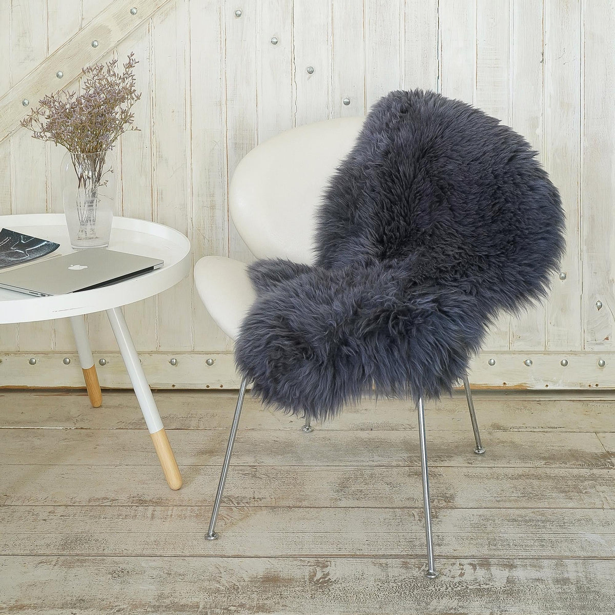 Arctic Lambskin Luxe Collection Area Rug - Tundra Rectangle Gray  lifestyle 4