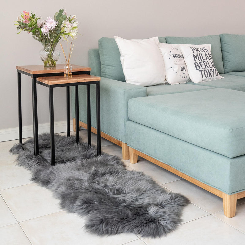 Arctic Lambskin Luxe Collection Area Rug - Tundra Rectangle Gray  lifestyle 12