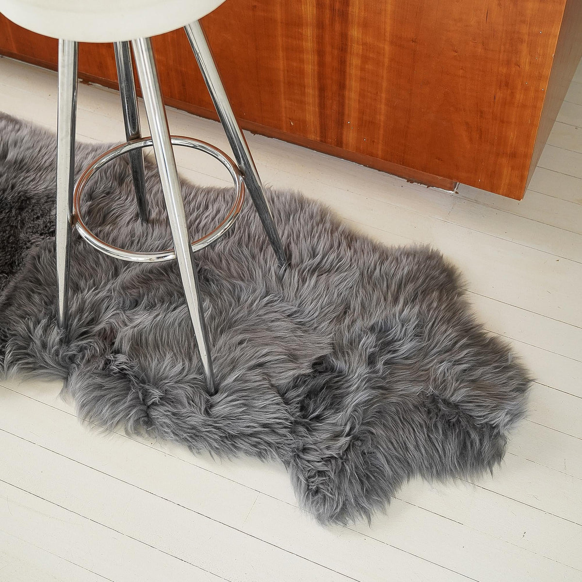 Arctic Lambskin Luxe Collection Area Rug - Tundra Rectangle Gray  lifestyle 26