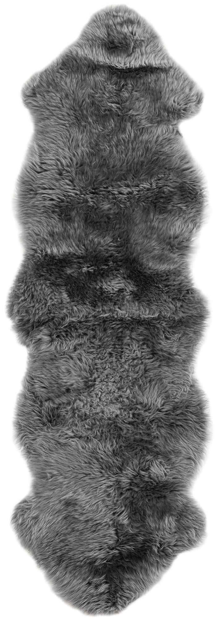 Arctic Lambskin Luxe Collection Area Rug - Tundra Runner Gray  lifestyle 94