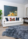 Arctic Lambskin Luxe Collection Area Rug - Tundra Square Gray  lifestyle 100