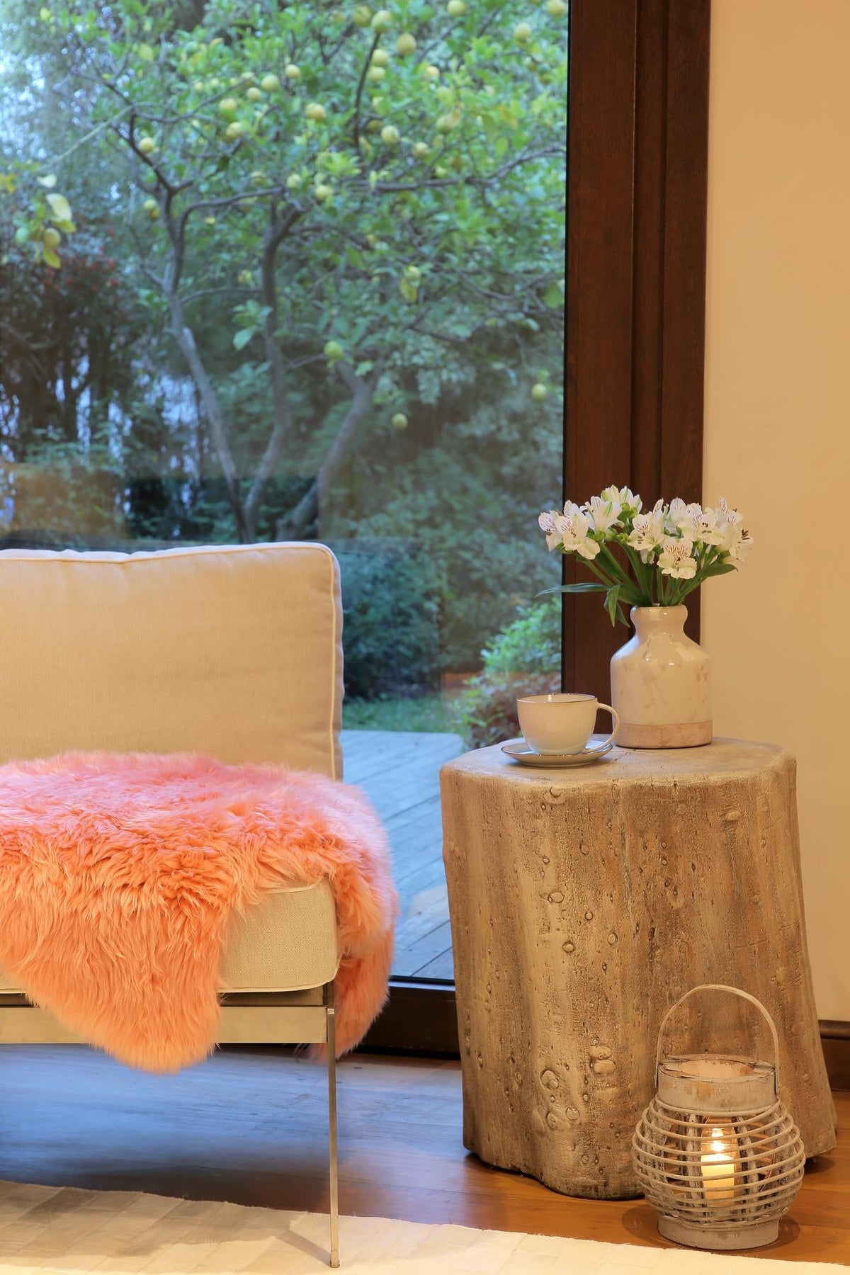 Arctic Lambskin Luxe Collection Area Rug - Tundra Rectangle Pink  lifestyle 10