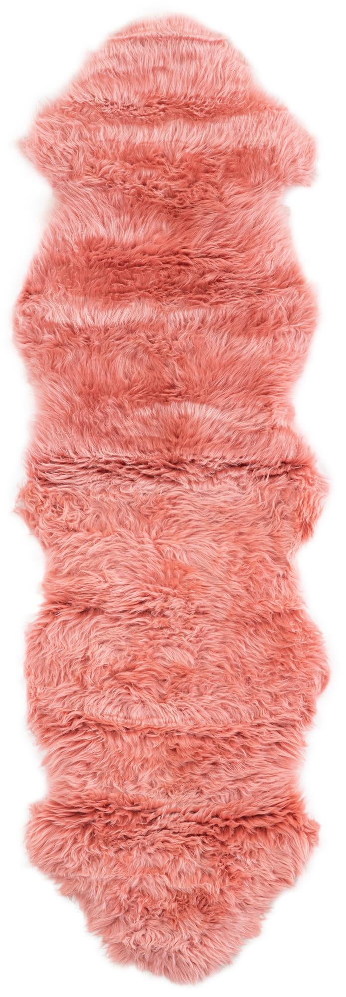 Arctic Lambskin Luxe Collection Area Rug - Tundra Runner Pink  lifestyle 95
