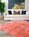 Arctic Lambskin Luxe Collection Area Rug - Tundra Square Pink  lifestyle 101
