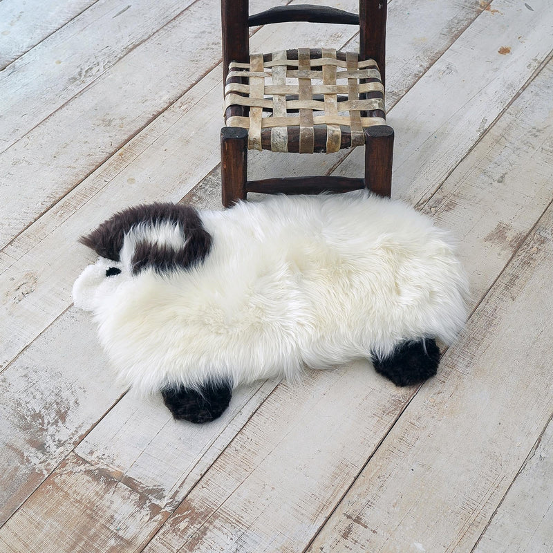 Lambskin Playland Rugs Collection Area Rug - Fleeceville Rectangle White and Black  lifestyle 2