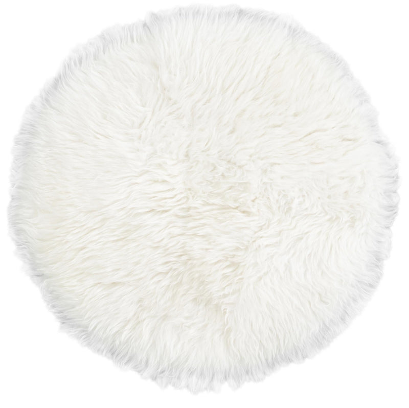 Lambskin Haven Collection Area Rug - Fleeceville Round White Main