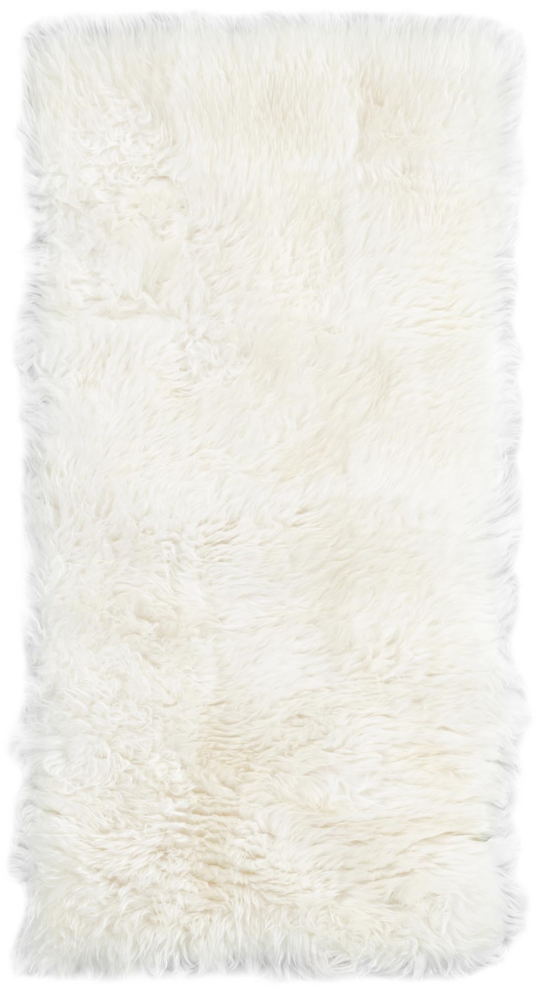 Lambskin Haven Collection Area Rug - Fleeceville Runner White  lifestyle 2