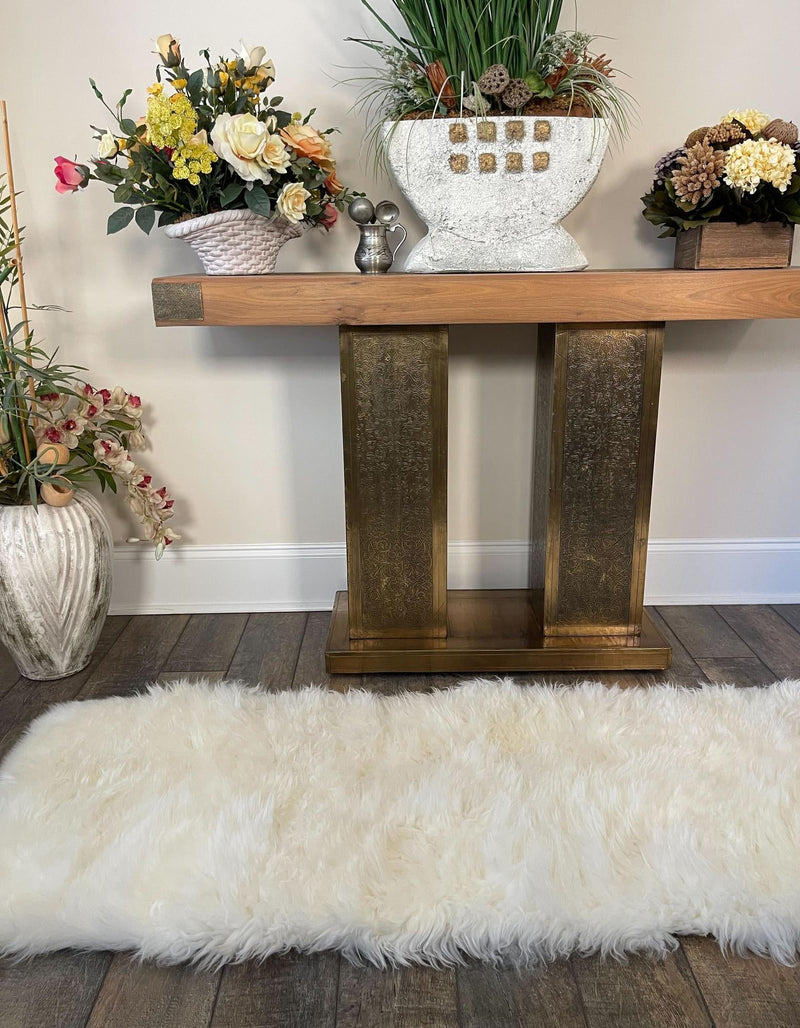 Lambskin Haven Collection Area Rug - Fleeceville Runner White  lifestyle 11