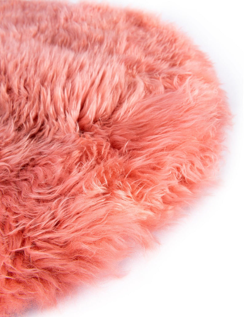 Lambskin Haven Collection Area Rug - Fleeceville Round Pink  lifestyle 23