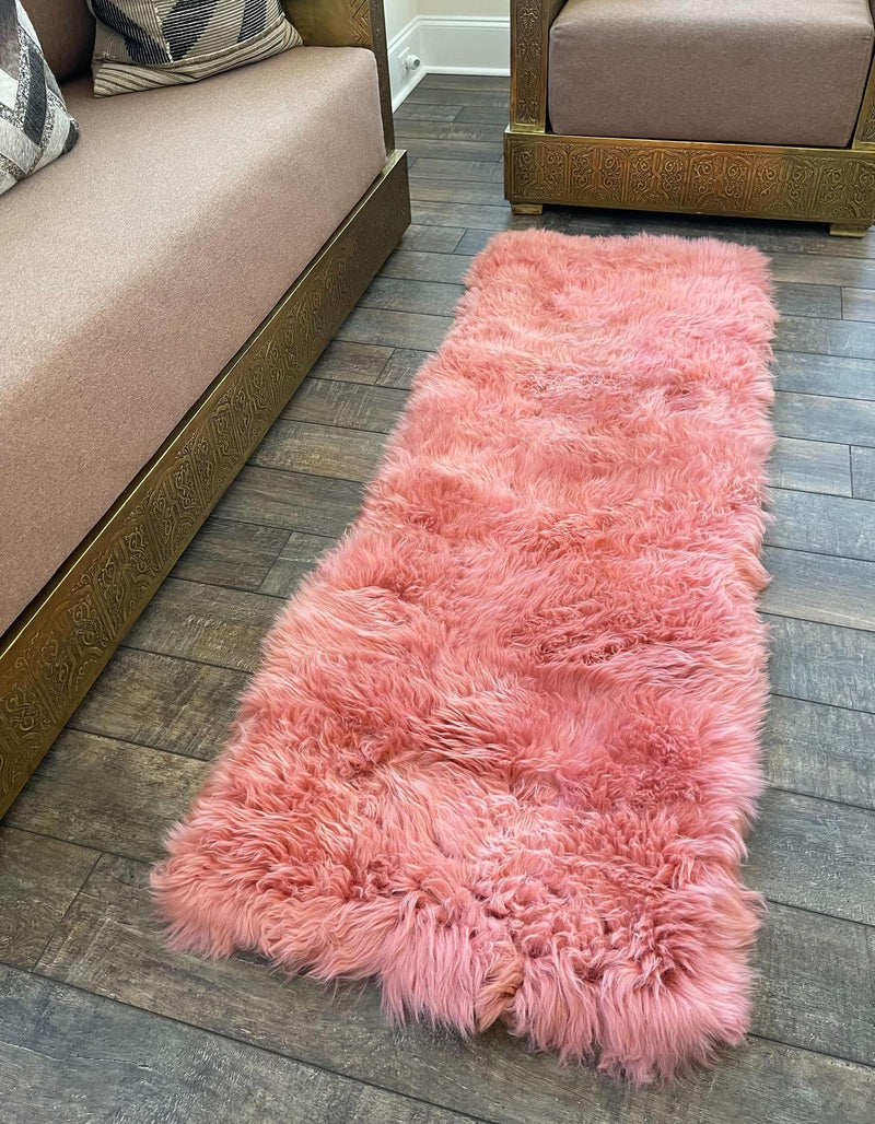 Lambskin Haven Collection Area Rug - Fleeceville Runner Pink  lifestyle 7