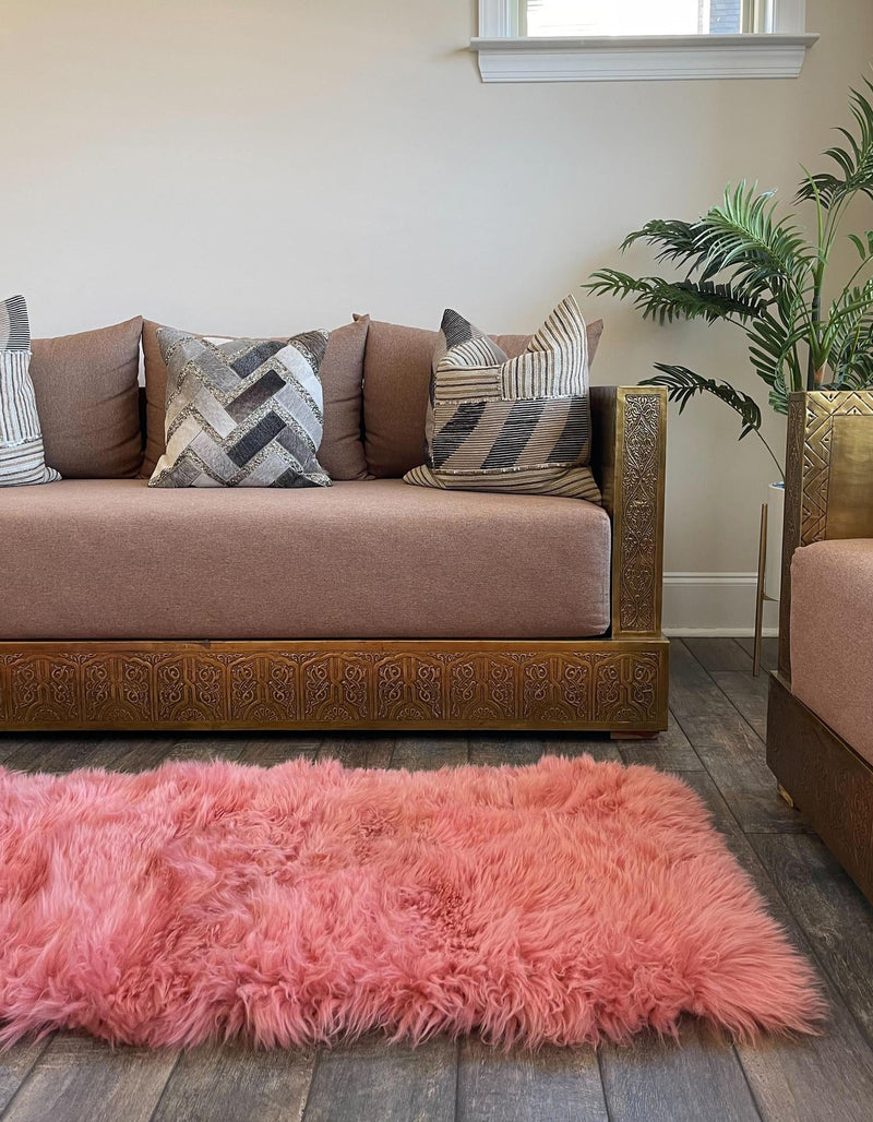Lambskin Haven Collection Area Rug - Fleeceville Runner Pink  lifestyle 15