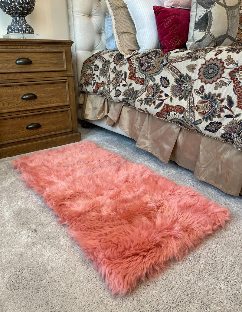 Lambskin Haven Collection Area Rug - Fleeceville Runner Pink  lifestyle 29