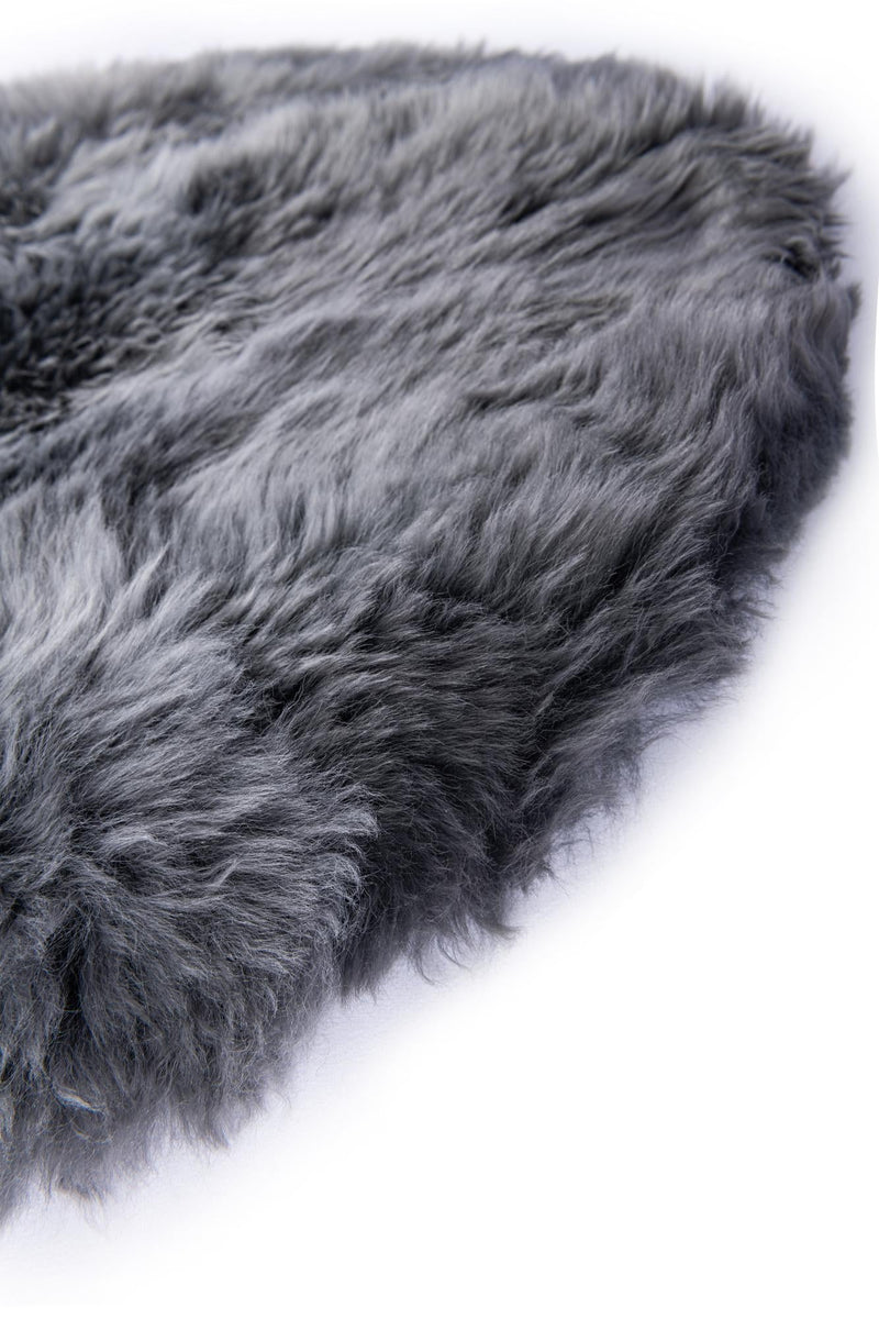 Lambskin Haven Collection Area Rug - Fleeceville Round Gray  lifestyle 49