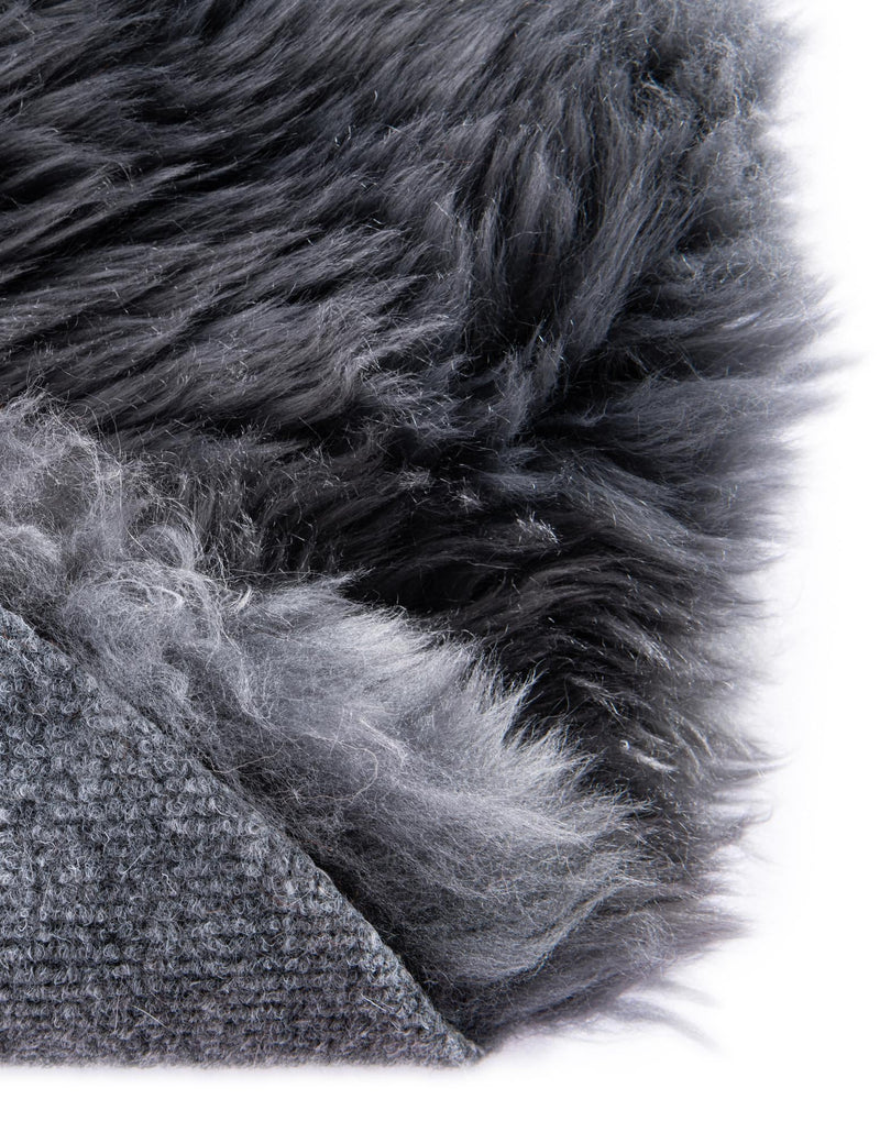 Lambskin Haven Collection Area Rug - Fleeceville Round Gray  lifestyle 61