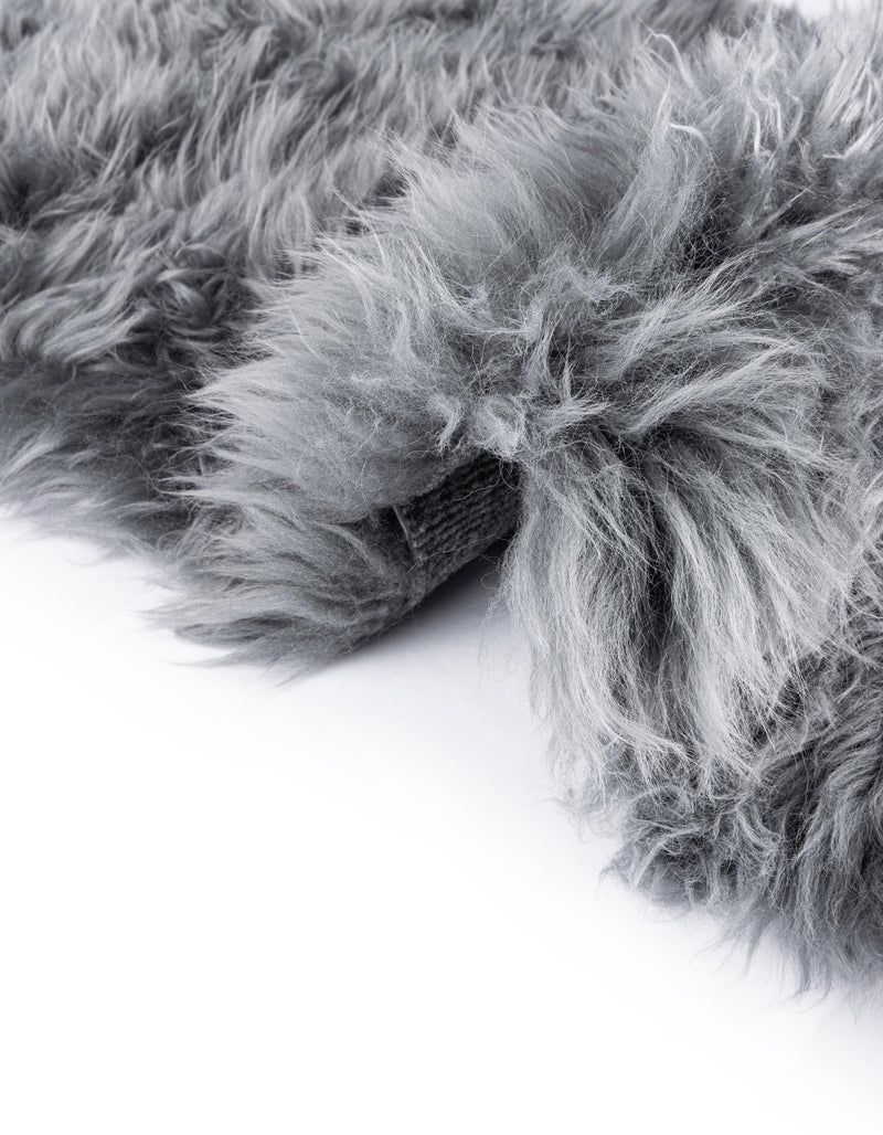 Lambskin Haven Collection Area Rug - Fleeceville Round Gray  lifestyle 66