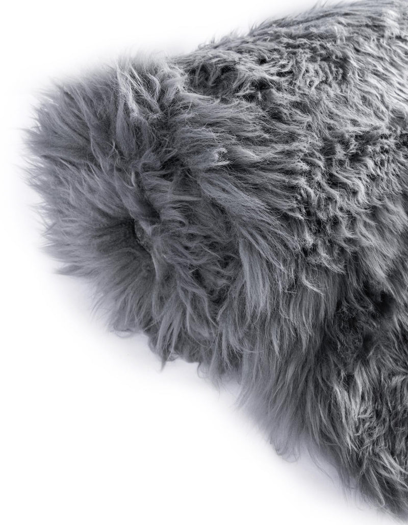 Lambskin Haven Collection Area Rug - Fleeceville Round Gray  lifestyle 74