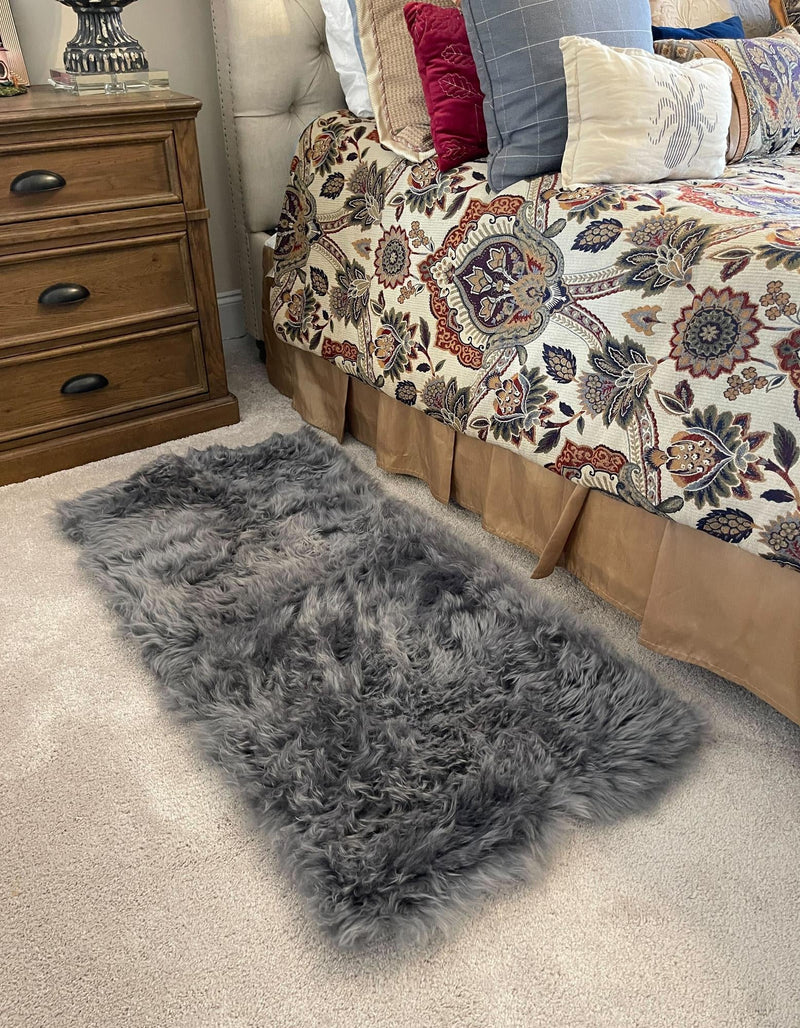 Lambskin Haven Collection Area Rug - Fleeceville Runner Gray  lifestyle 33