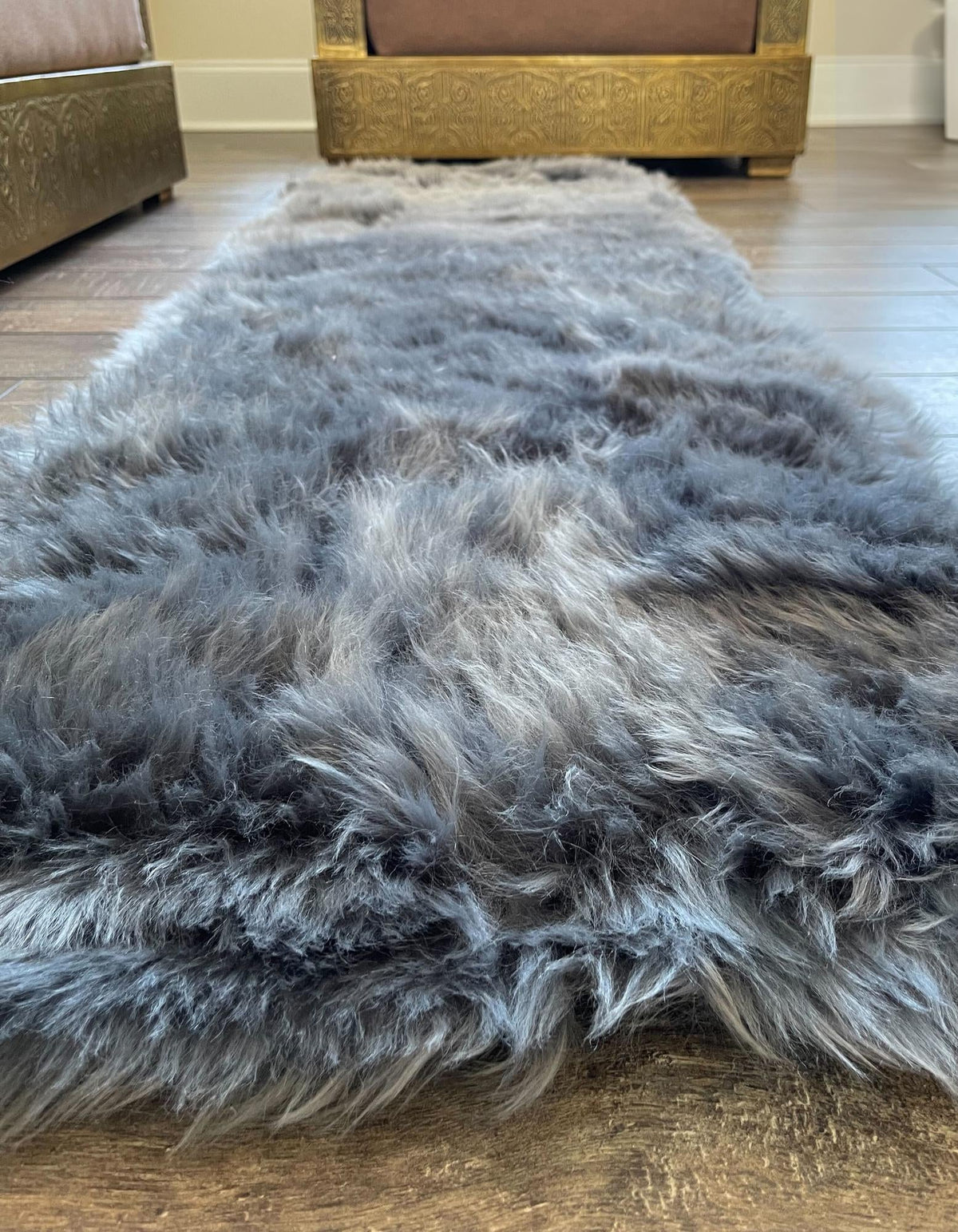 Lambskin Haven Collection Area Rug - Fleeceville Runner Gray  lifestyle 34