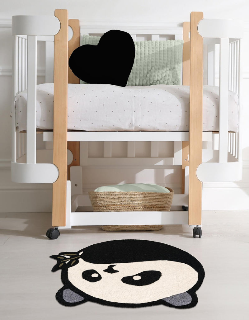 Whimsy Wonders Wool Collection Area Rug -  Summit Round Black and White  lifestyle 8