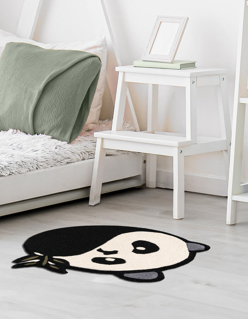 Whimsy Wonders Wool Collection Area Rug -  Summit Round Black and White  lifestyle 10