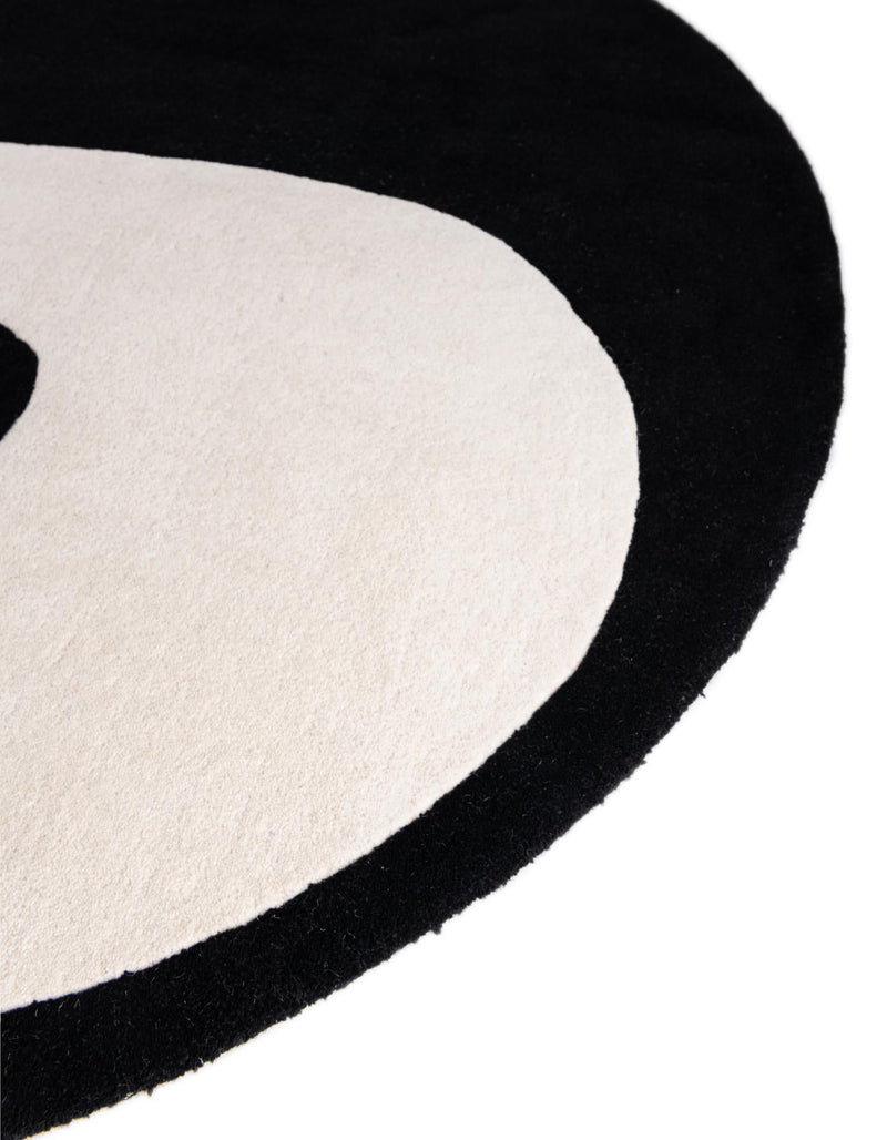 Whimsy Wonders Wool Collection Area Rug -  Summit Round Black and White  lifestyle 12