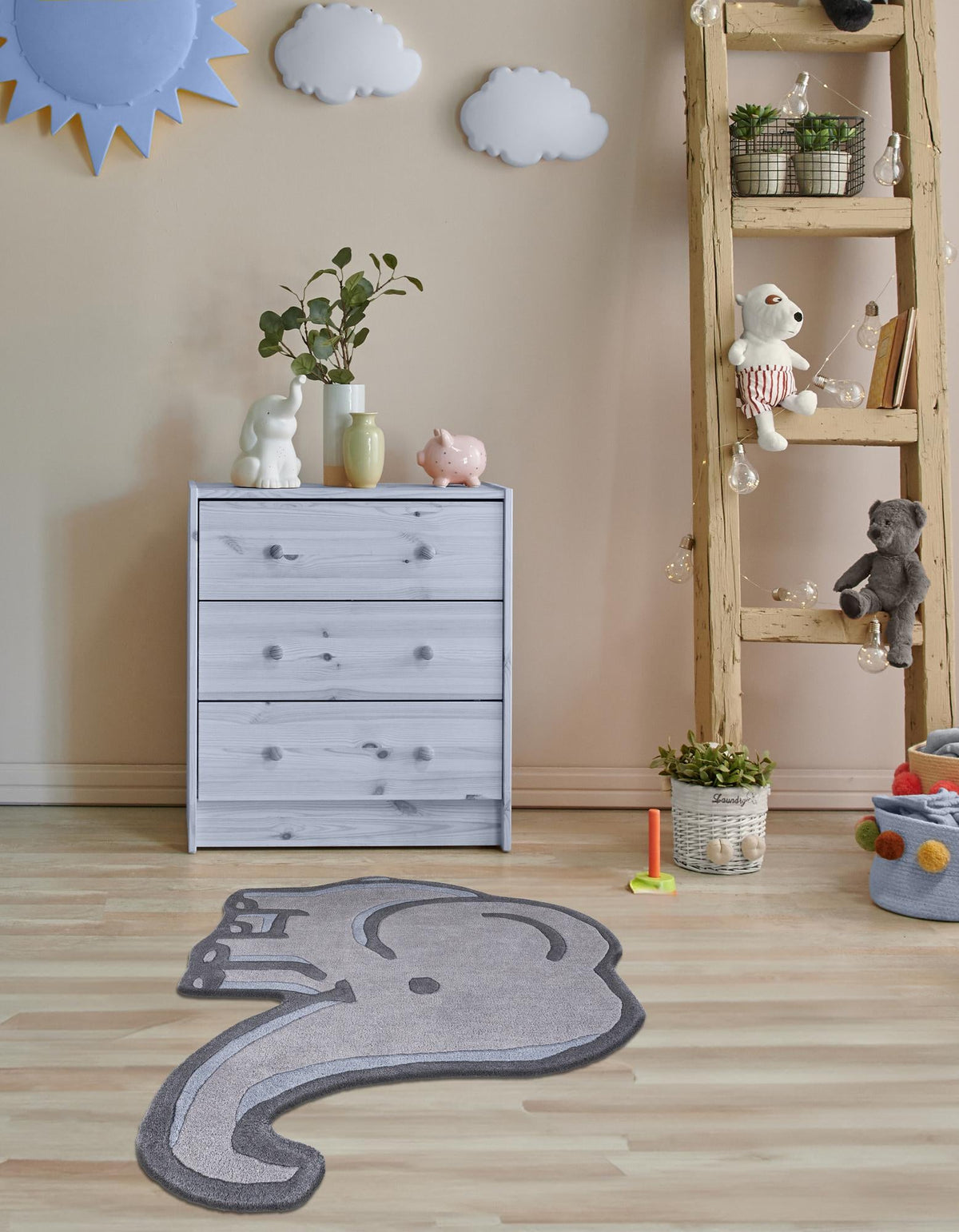 Whimsy Wonders Wool Collection Area Rug -  Prairie Rectangle Gray  lifestyle 5