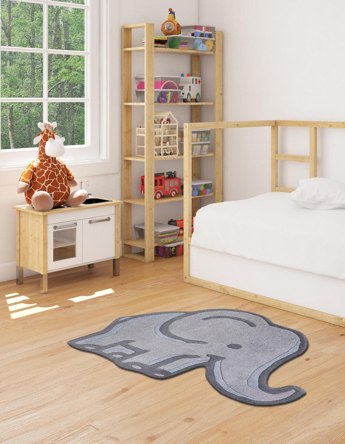 Whimsy Wonders Wool Collection Area Rug -  Prairie Rectangle Gray  lifestyle 8
