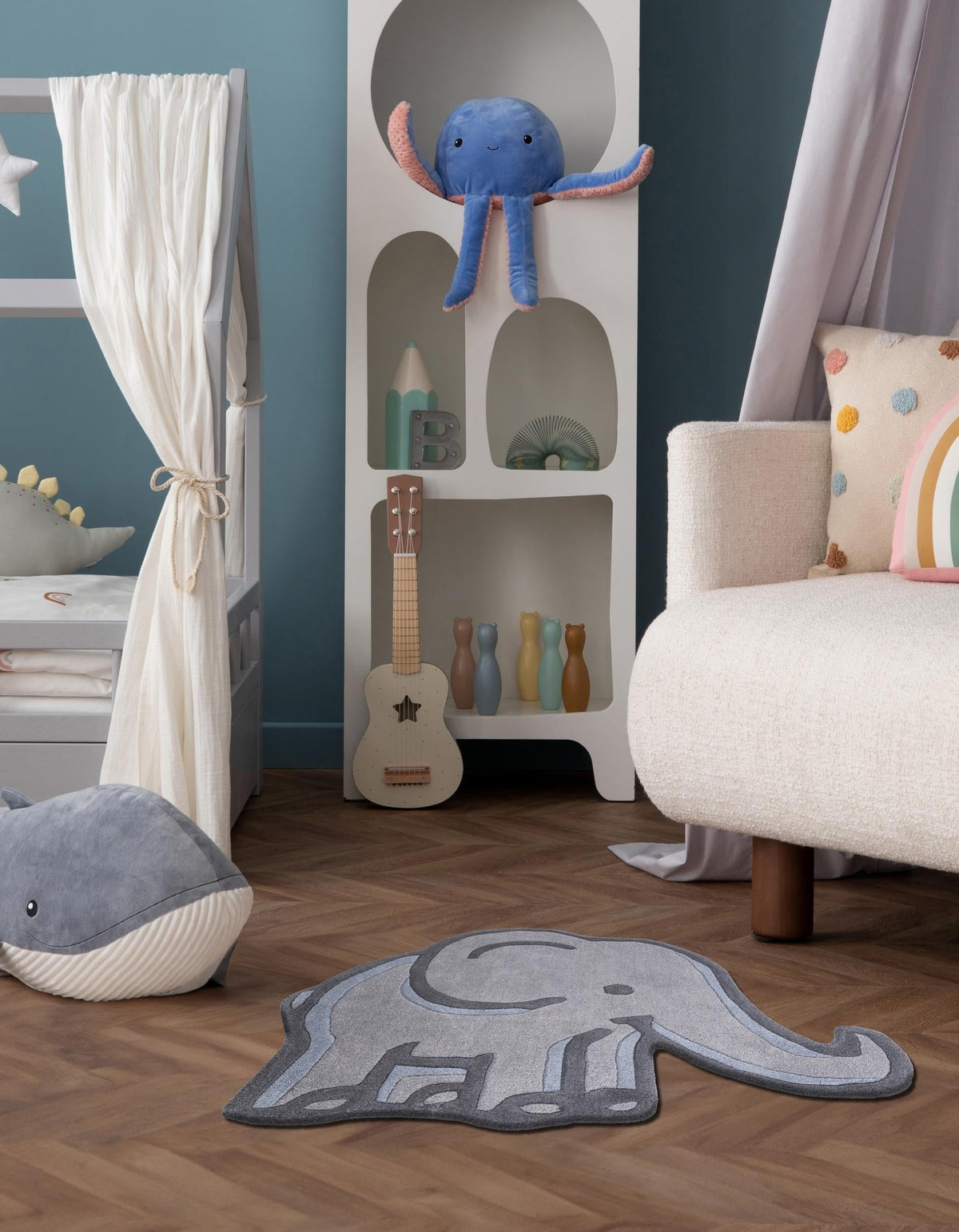 Whimsy Wonders Wool Collection Area Rug -  Prairie Rectangle Gray  lifestyle 11