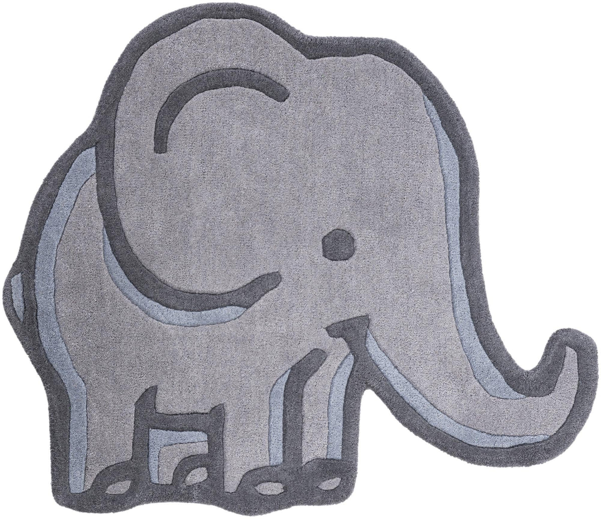 Whimsy Wonders Wool Collection Area Rug -  Prairie Rectangle Gray Main