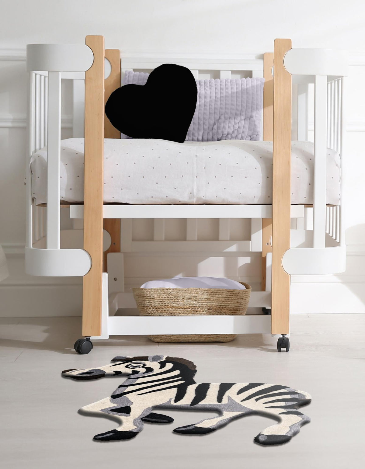 Whimsy Wonders Wool Collection Area Rug -  Marsh Rectangle White and Black  lifestyle 8