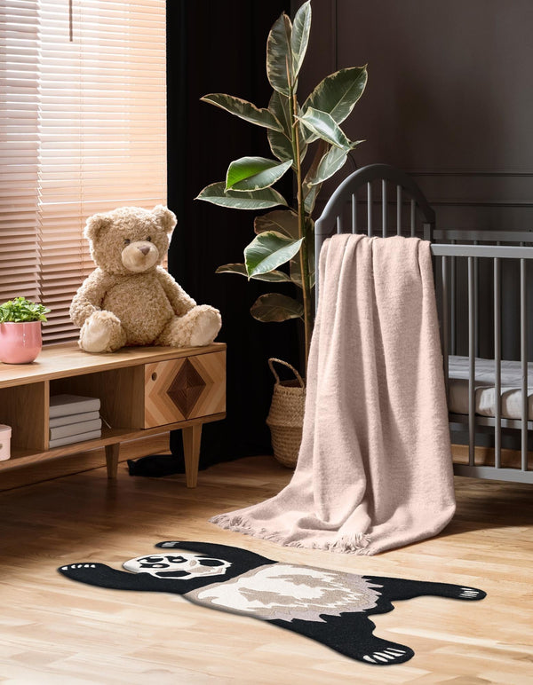 Whimsy Wonders Wool Collection Area Rug -  Mesa Rectangle Black and Gray  lifestyle 5