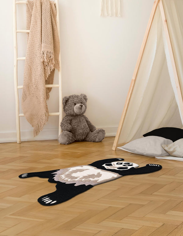 Whimsy Wonders Wool Collection Area Rug -  Mesa Rectangle Black and Gray  lifestyle 8