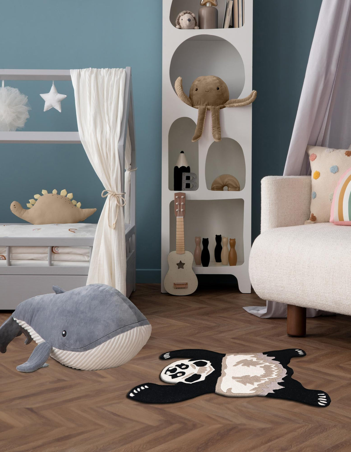 Whimsy Wonders Wool Collection Area Rug -  Mesa Rectangle Black and Gray  lifestyle 9