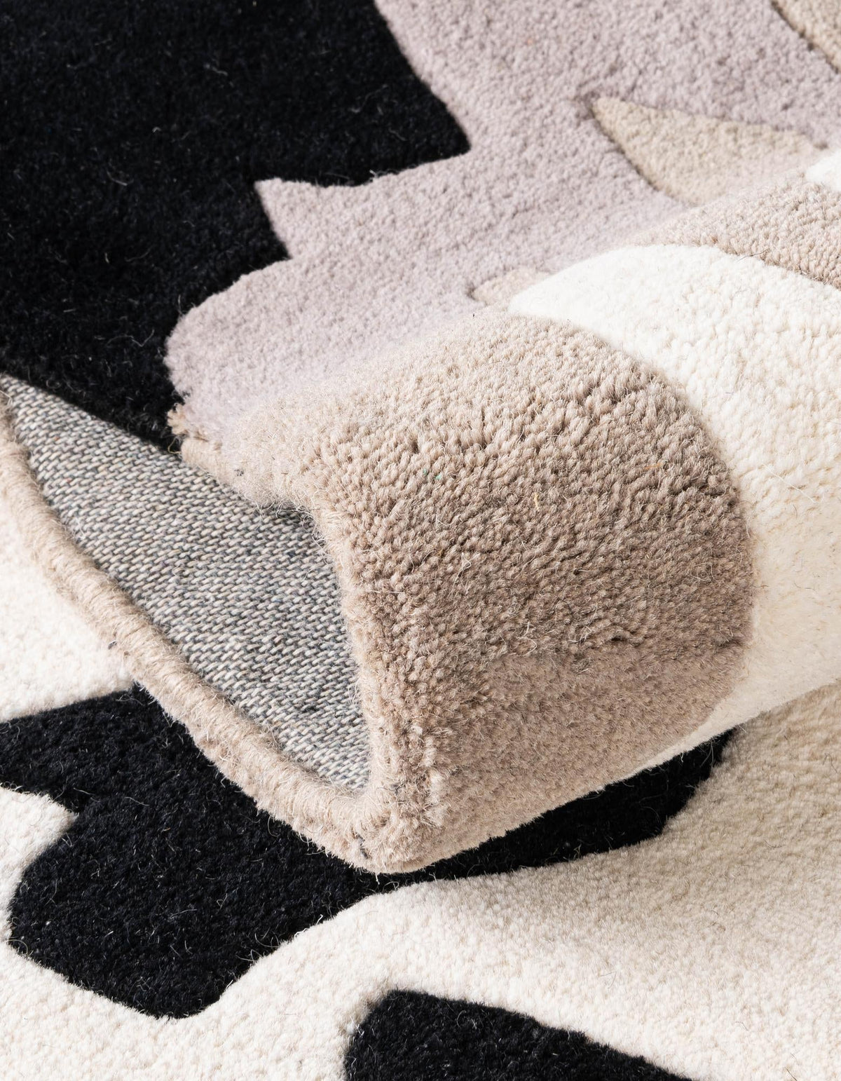 Whimsy Wonders Wool Collection Area Rug -  Mesa Rectangle Black and Gray  lifestyle 13