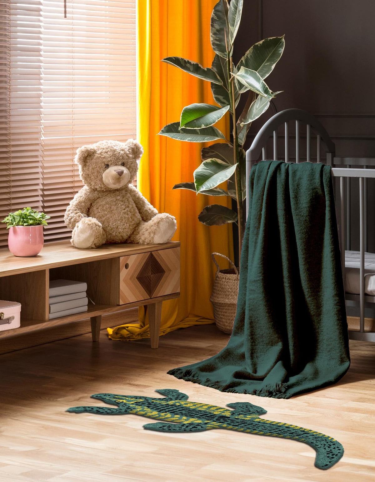 Whimsy Wonders Wool Collection Area Rug -  Bayou Rectangle Green  lifestyle 5