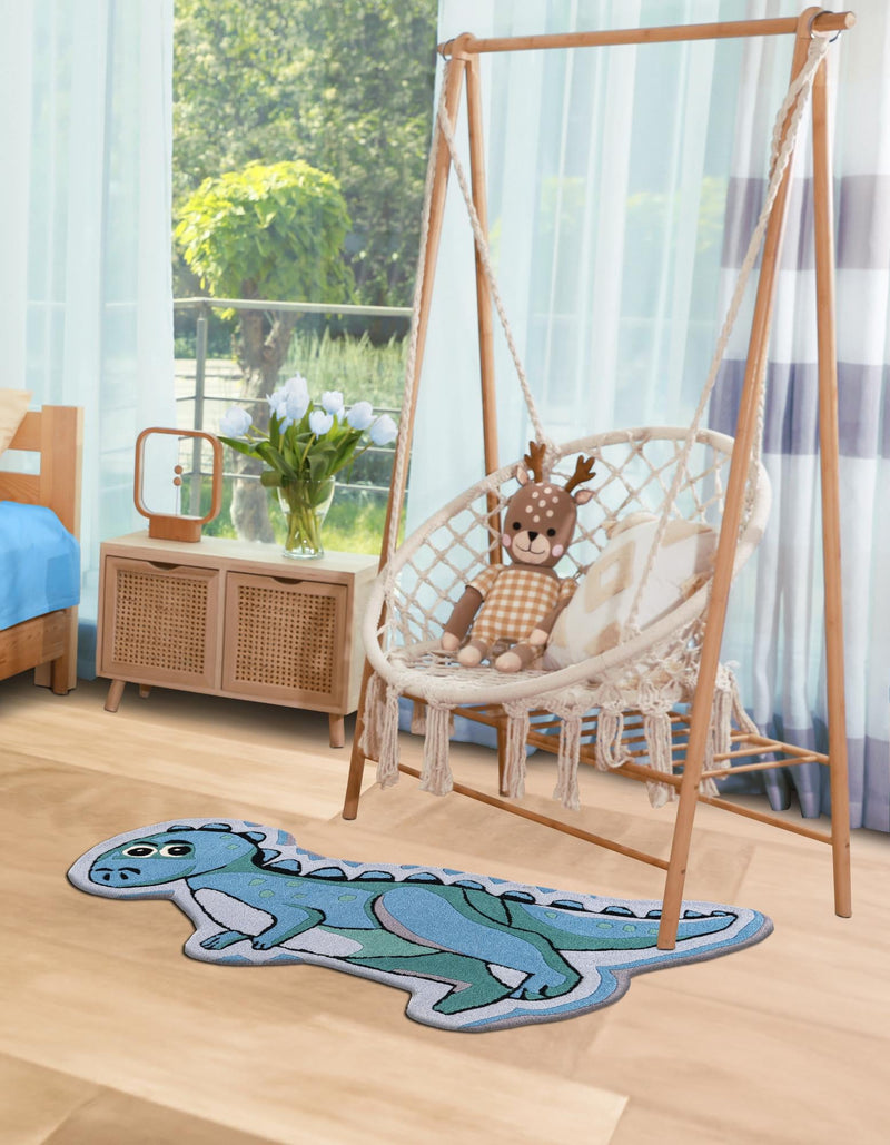 Whimsy Wonders Wool Collection Area Rug -  Grove Rectangle Blue  lifestyle 7
