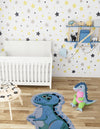Whimsy Wonders Wool Collection Area Rug -  Grove Round Blue  lifestyle 7